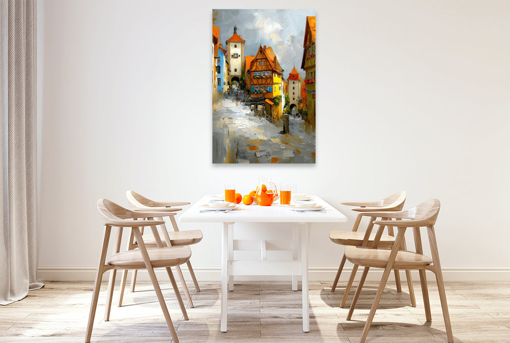 Premium Textil-Leinwand Rothenburg ob der Tauber