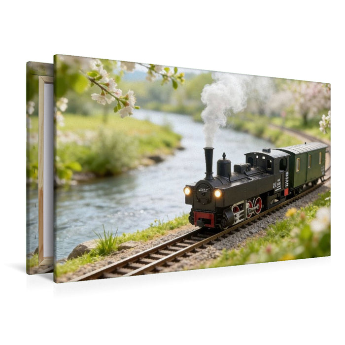 Premium Textil-Leinwand Auf schmaler Spur im Steyrtal