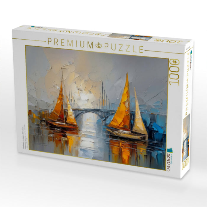 Segelboote in ruhigem Fahrwasser - CALVENDO Foto-Puzzle'