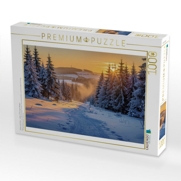 Winter wie früher – mitten in Thüringens Bergen. - CALVENDO Foto-Puzzle'