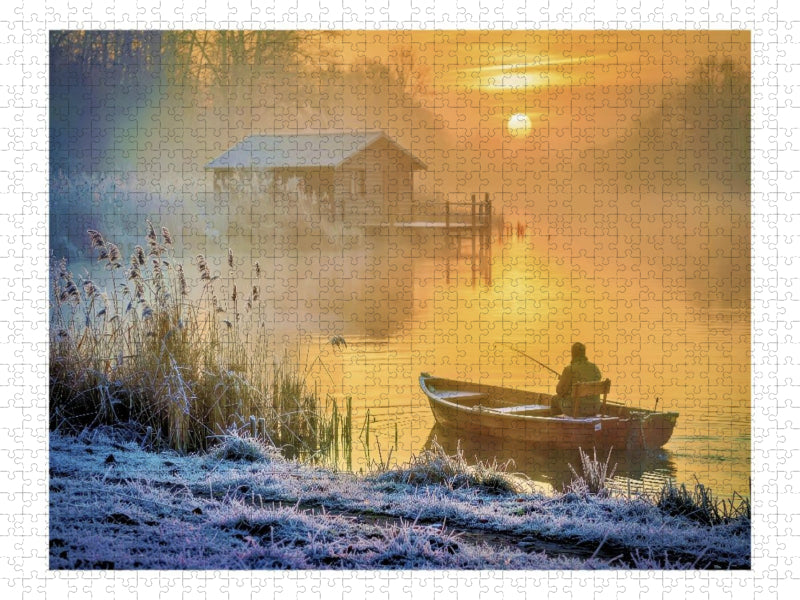 Frostklare Luft, endlose Wälder, kristallklare Seen. - CALVENDO Foto-Puzzle'