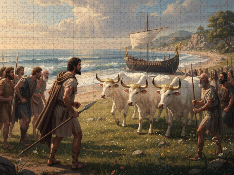 Odysseus auf der Insel der Rinder des Helios - CALVENDO Foto-Puzzle'
