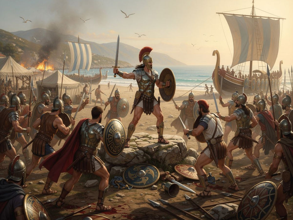 Odysseus' Kampf gegen die Kikonen - CALVENDO Foto-Puzzle'
