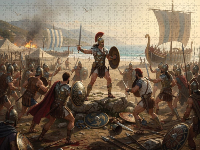 Odysseus' Kampf gegen die Kikonen - CALVENDO Foto-Puzzle'