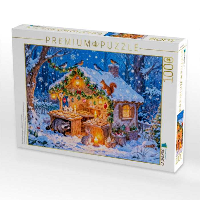 Niedliche Waldcottages mit tierischen Freunden - CALVENDO Foto-Puzzle'