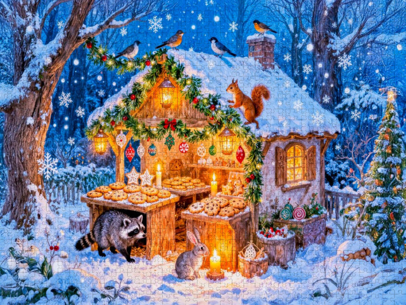 Niedliche Waldcottages mit tierischen Freunden - CALVENDO Foto-Puzzle'