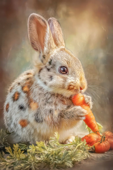 Premium Textil-Leinwand Kaninchen