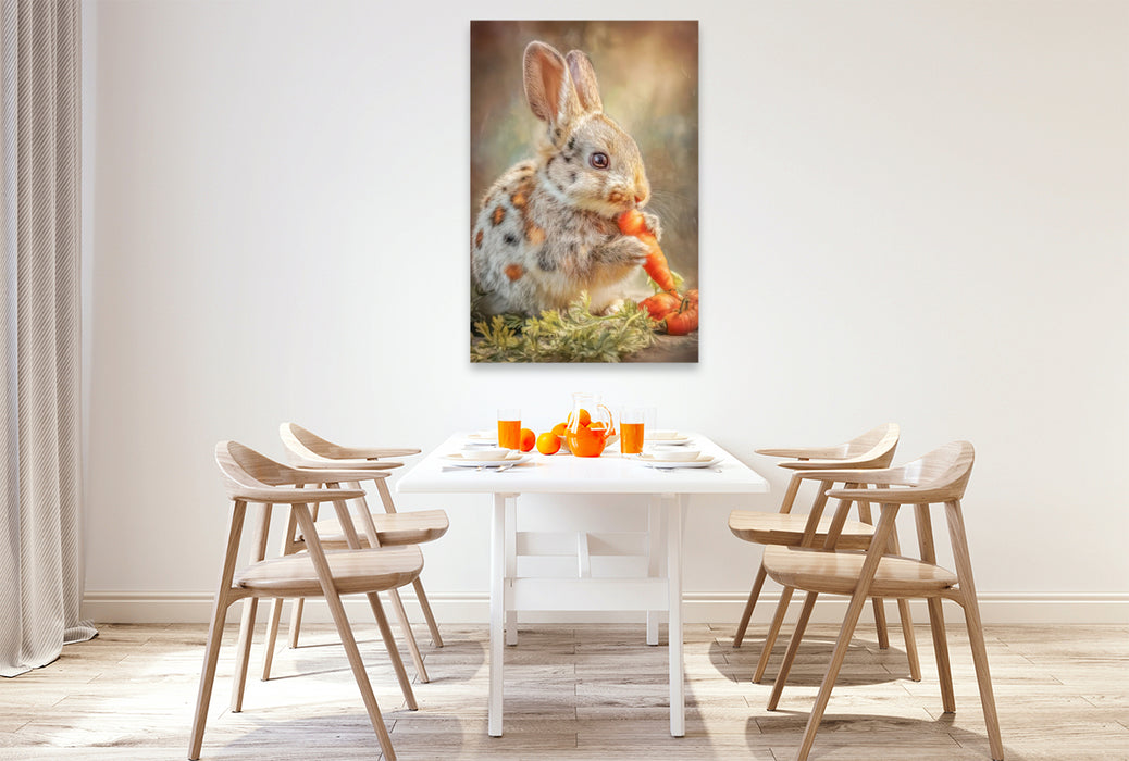 Premium Textil-Leinwand Kaninchen