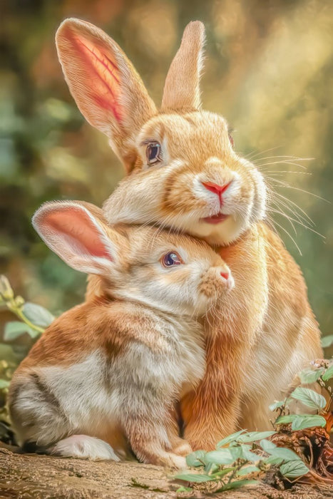 Premium Textil-Leinwand Kaninchen