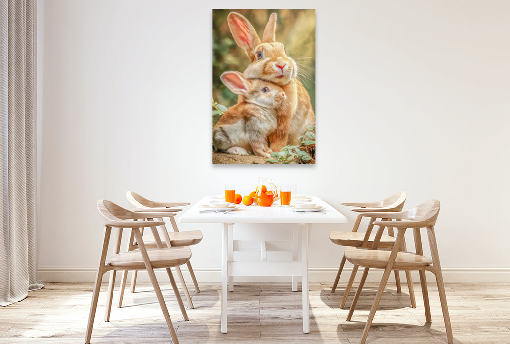 Premium Textil-Leinwand Kaninchen