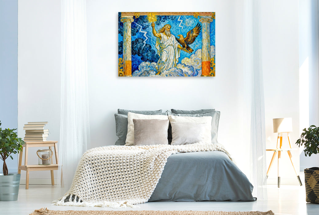 Premium Textil-Leinwand Zeus - Gott des Himmels