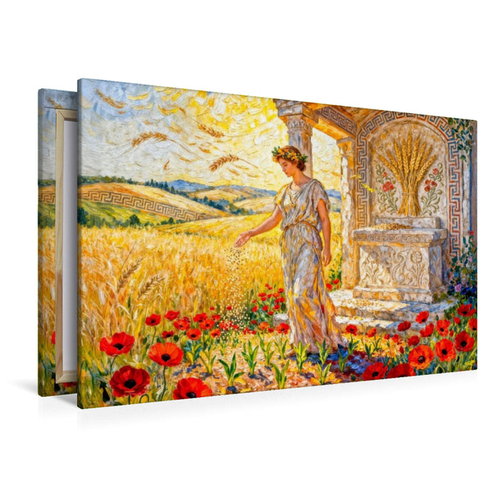 Premium Textil-Leinwand Demeter - Göttin der Ernte