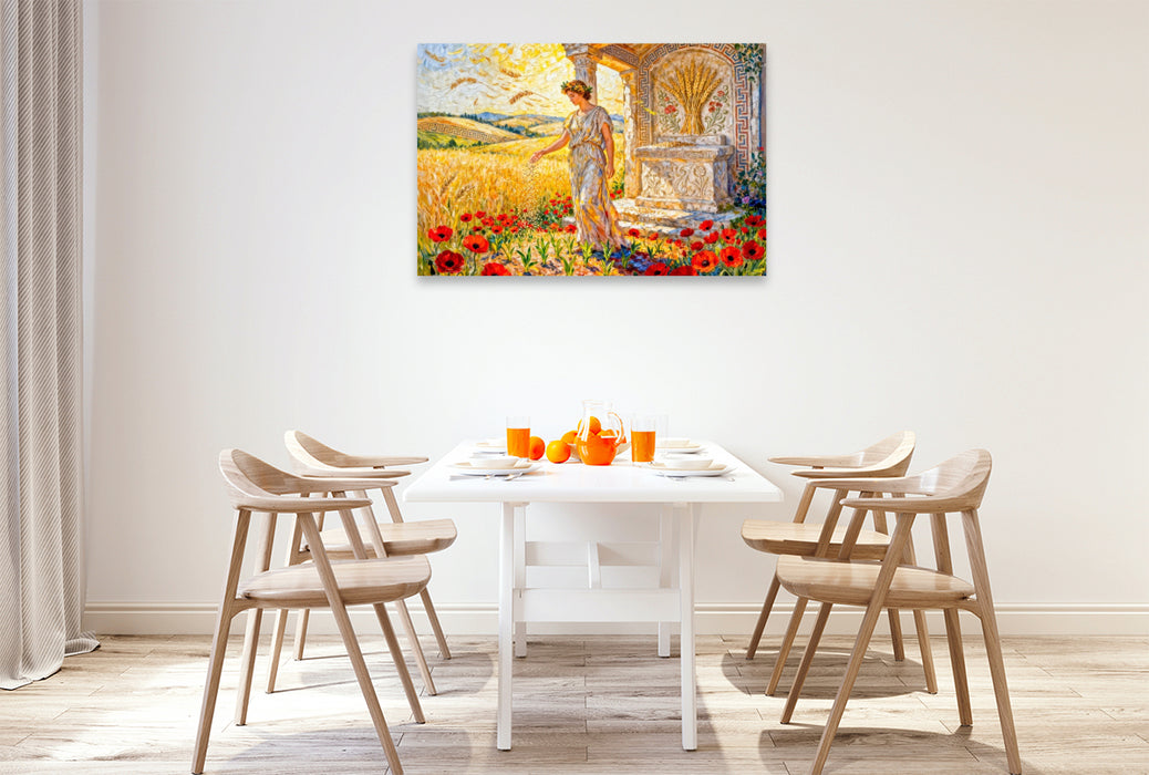 Premium Textil-Leinwand Demeter - Göttin der Ernte