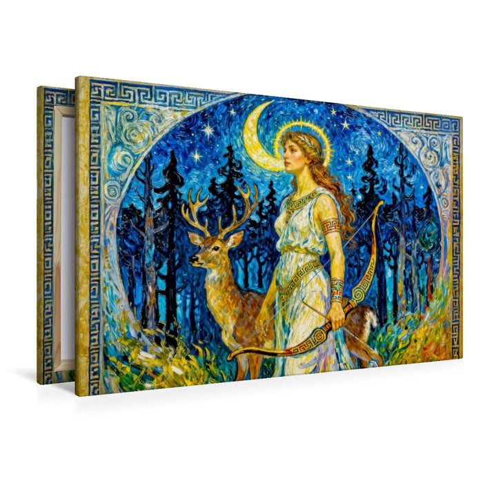 Premium Textil-Leinwand Artemis - Göttin der Jagd