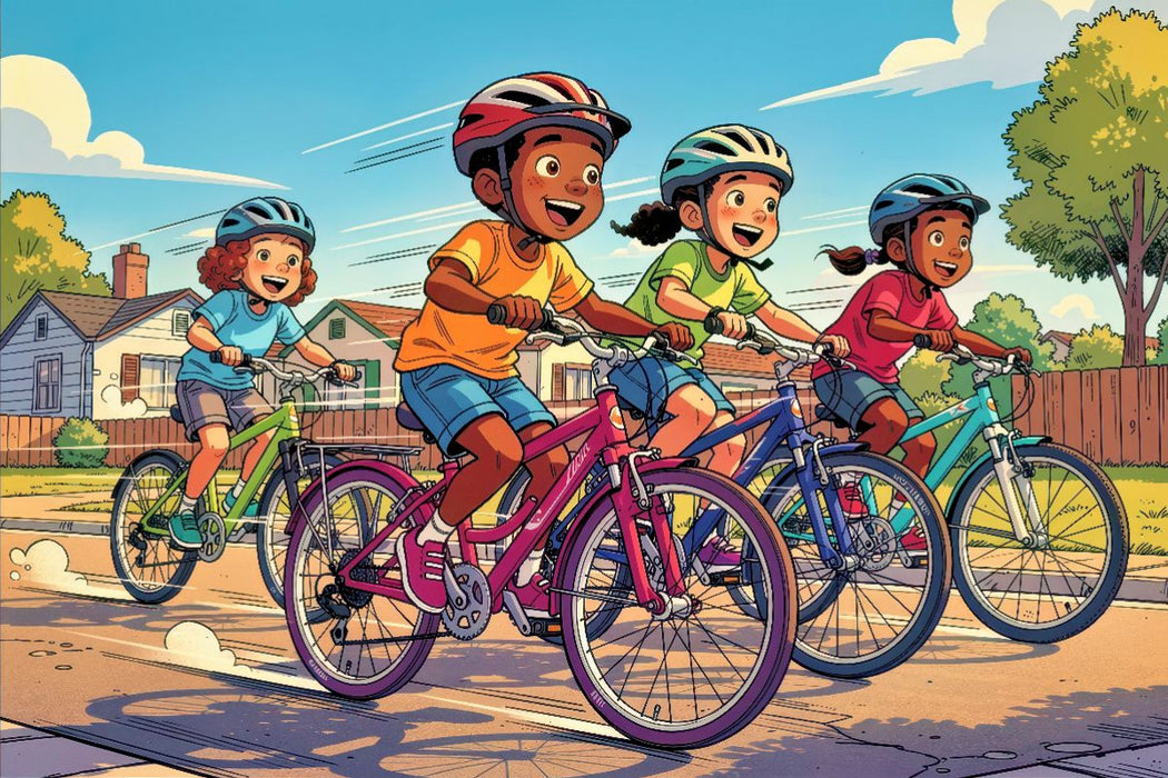 Premium Textil-Leinwand Ein Motiv aus dem Kalender Mein erstes Fahrrad Comic