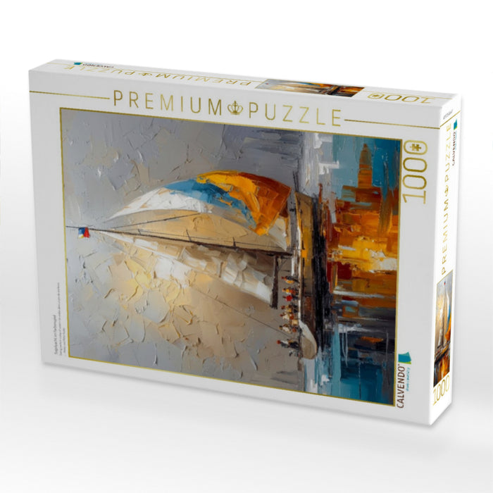 Segelyacht im Farbenspiel - CALVENDO Foto-Puzzle'