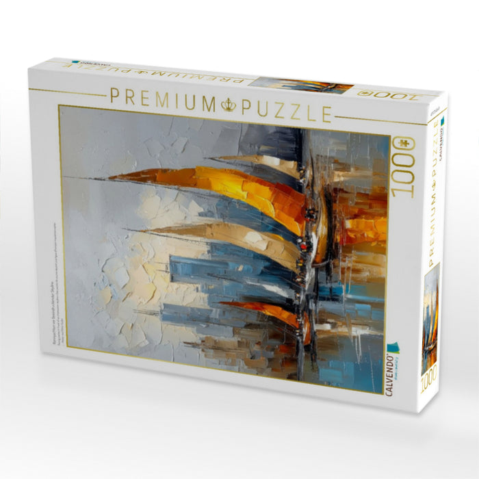 Rennyachten vor beeindruckender Skyline - CALVENDO Foto-Puzzle'