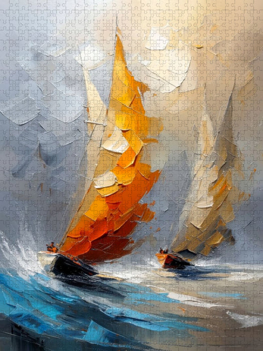 Zwei Yachten - ein Ziel - CALVENDO Foto-Puzzle'