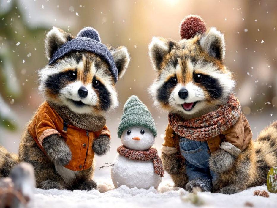 Winterzeit ist Schneemann-Zeit - CALVENDO Foto-Puzzle'