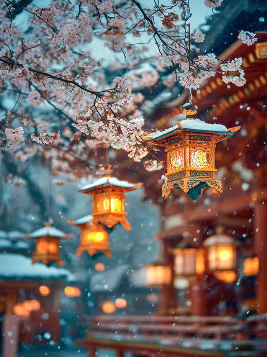 Ein Hauch von Blüte im Schweigen des Winters - CALVENDO Foto-Puzzle'