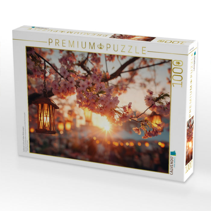Goldenes Licht auf stillen Blütenwegen - CALVENDO Foto-Puzzle'