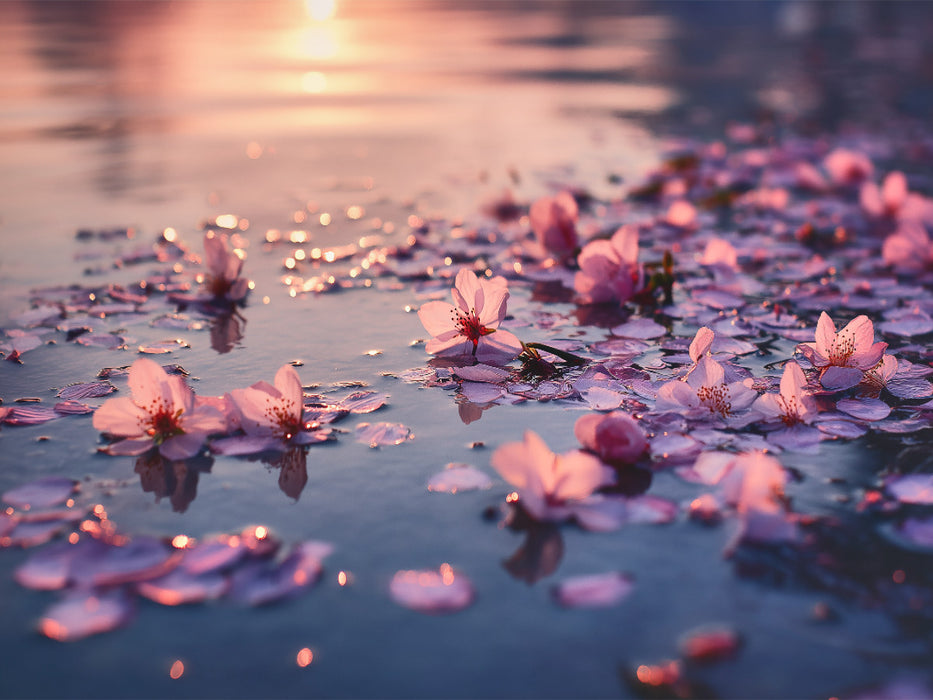 Blüten treiben wie Träume im Abendlicht - CALVENDO Foto-Puzzle'
