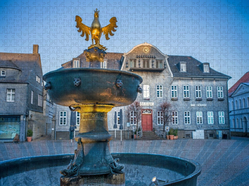 Goslar - Marktbrunnen und Goldener Adler - CALVENDO Foto-Puzzle'