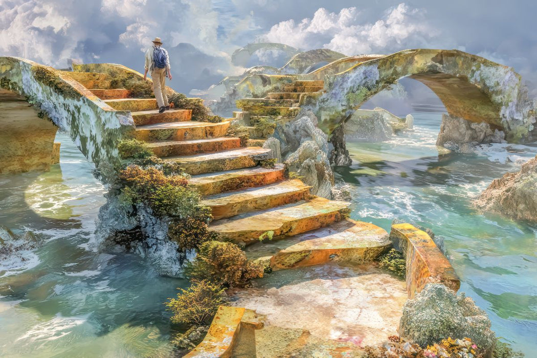 Premium Textil-Leinwand Treppenlabyrinthe