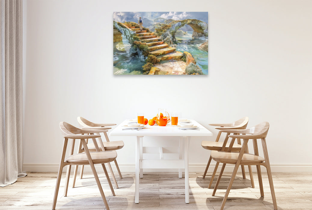 Premium Textil-Leinwand Treppenlabyrinthe