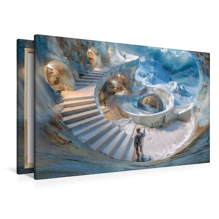 Premium Textil-Leinwand Treppenlabyrinthe