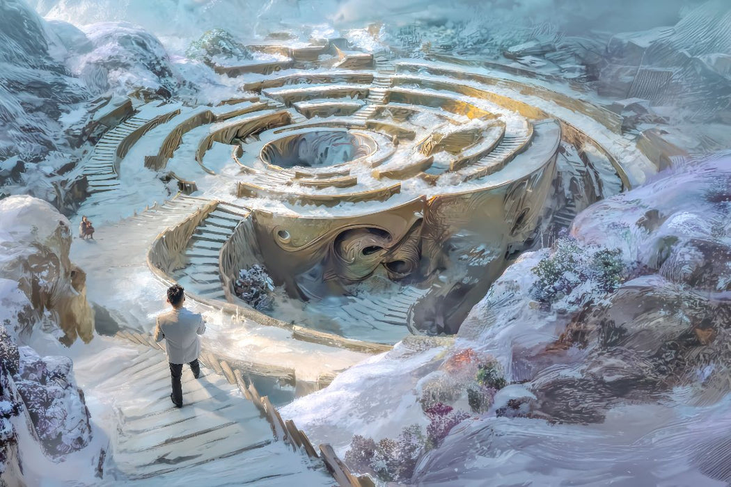 Premium Textil-Leinwand Treppenlabyrinthe