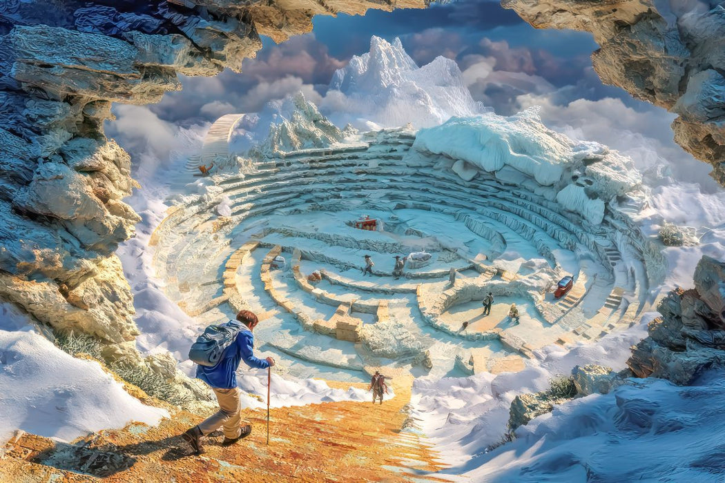 Premium Textil-Leinwand Treppenlabyrinthe