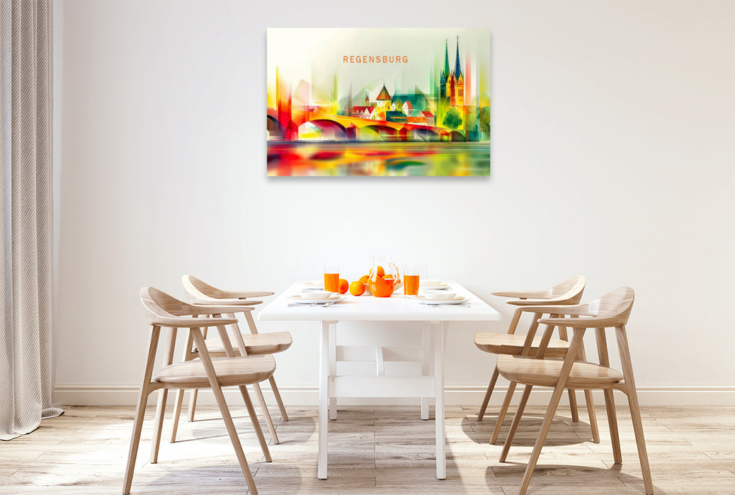 Premium Textil-Leinwand Regensburg