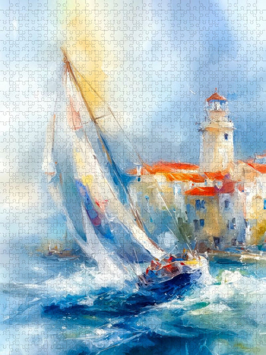 Segeln an den Küsten des Mittelmeers - CALVENDO Foto-Puzzle'