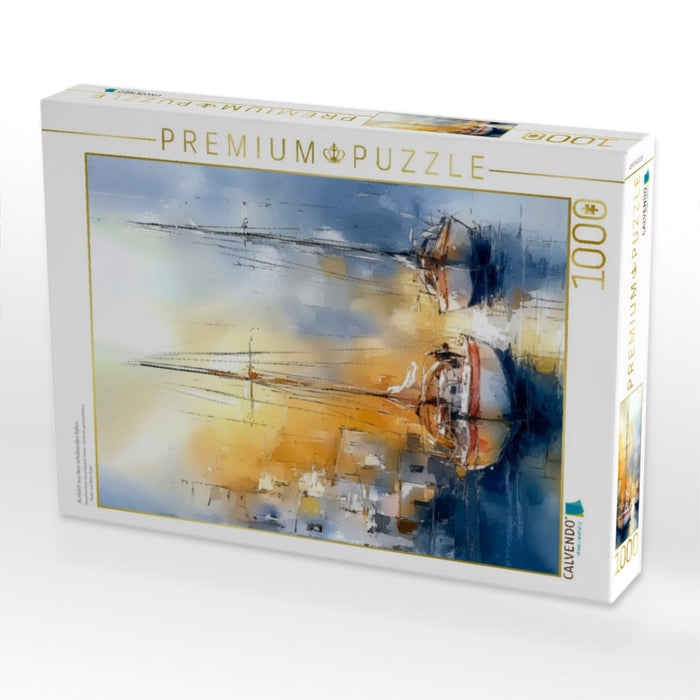 Ausfahrt aus dem schützenden Hafen - CALVENDO Foto-Puzzle'