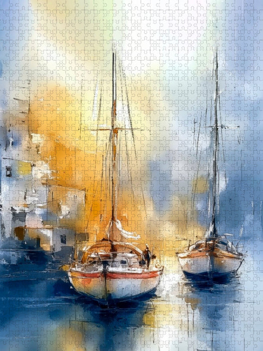 Ausfahrt aus dem schützenden Hafen - CALVENDO Foto-Puzzle'