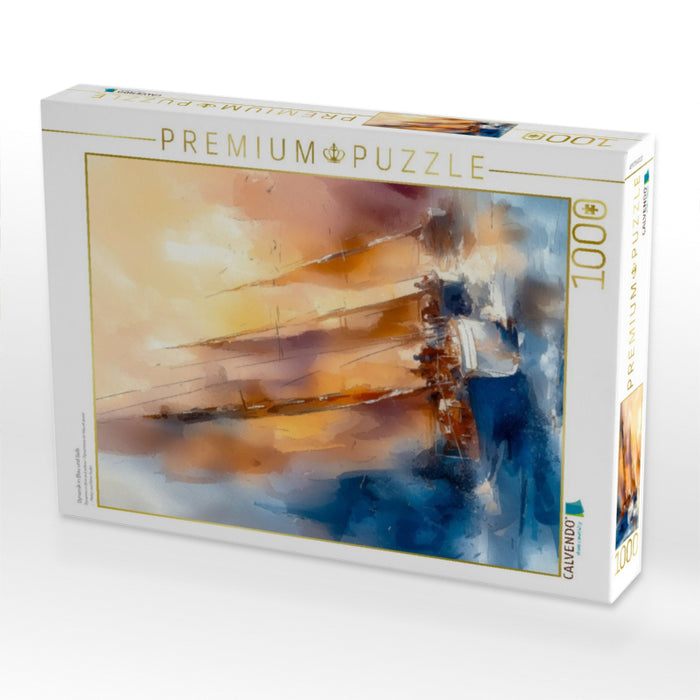 Dynamik in Blau und Gelb - CALVENDO Foto-Puzzle'
