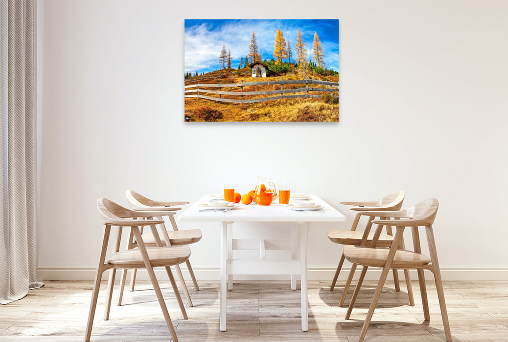 Premium Textil-Leinwand Kapelle auf der Trinkeralm