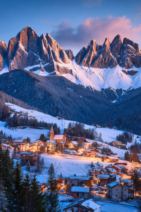 Premium Textil-Leinwand Im Licht der Stille ruht der Zauber des Winters