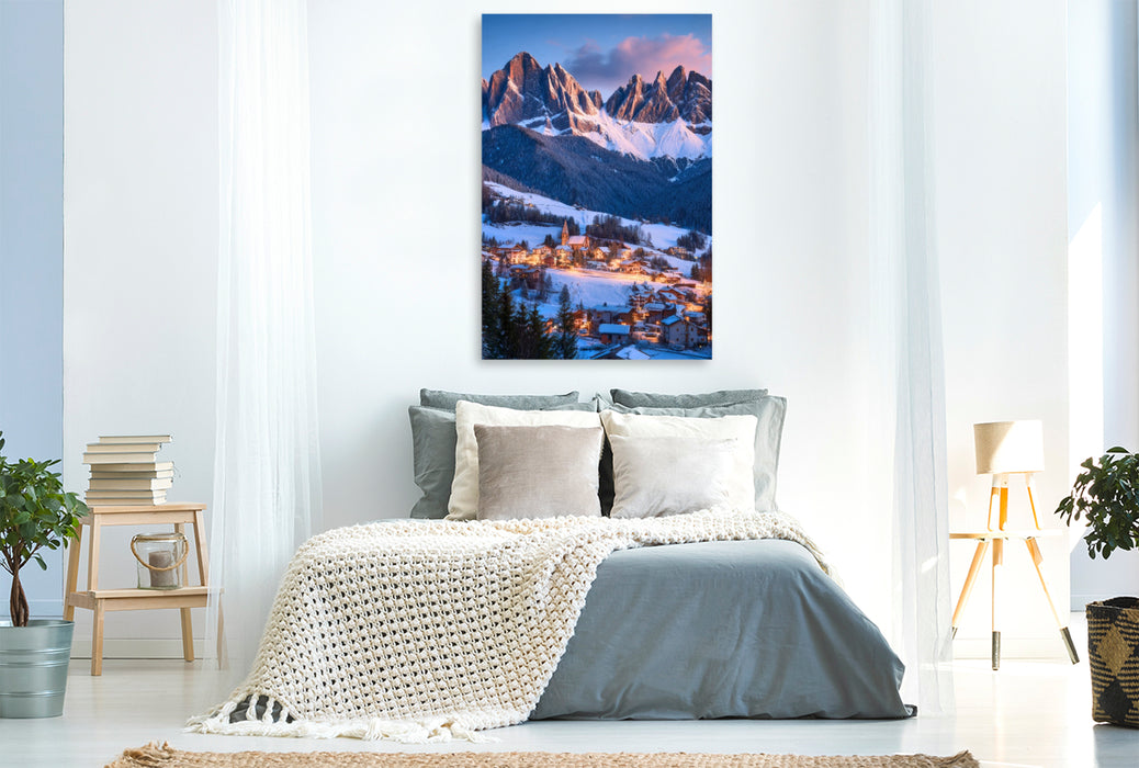 Premium Textil-Leinwand Im Licht der Stille ruht der Zauber des Winters