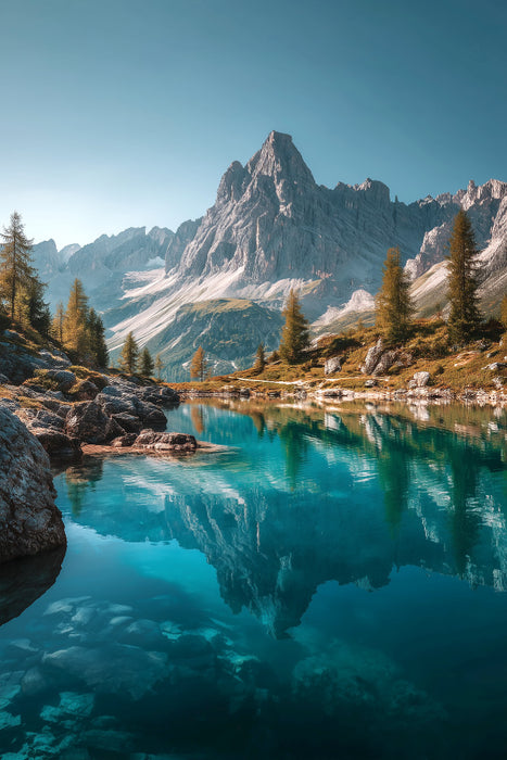 Premium Textil-Leinwand Wasser und Himmel verschmelzen zu einem Spiegel innerer Klarheit.