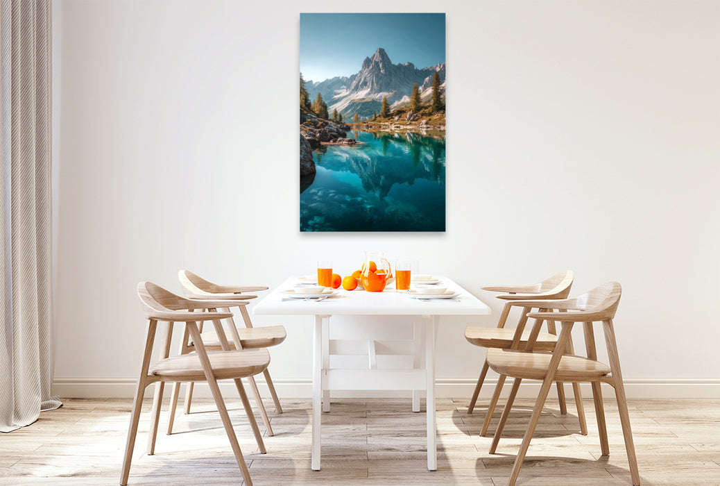 Premium Textil-Leinwand Wasser und Himmel verschmelzen zu einem Spiegel innerer Klarheit.