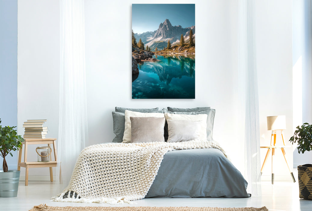 Premium Textil-Leinwand Wasser und Himmel verschmelzen zu einem Spiegel innerer Klarheit.