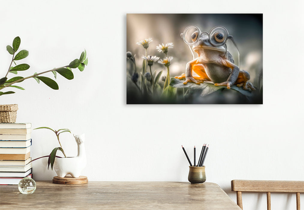Premium Textil-Leinwand Ein Frosch