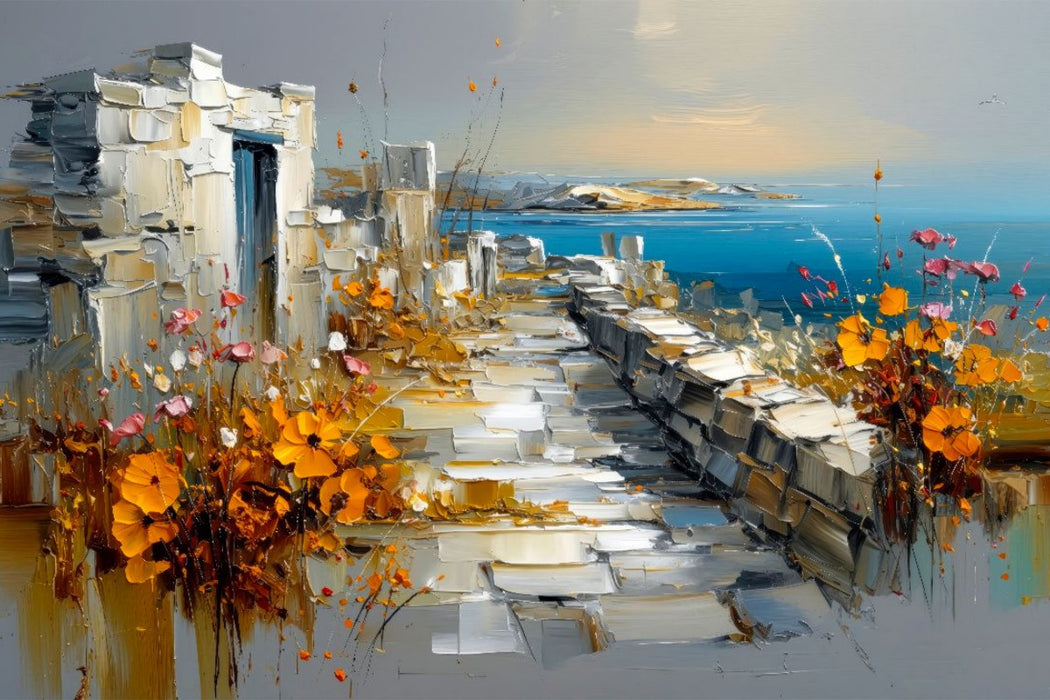 Premium Textil-Leinwand Delos - eine Insel der Kykladen im Ägäischen Meer