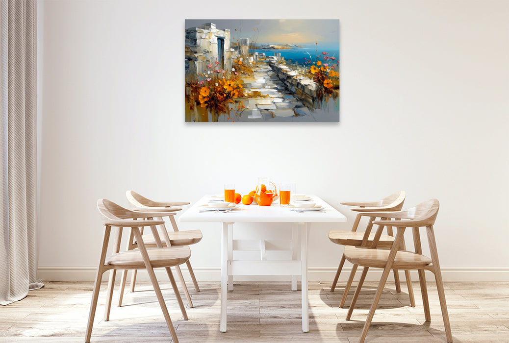 Premium Textil-Leinwand Delos - eine Insel der Kykladen im Ägäischen Meer