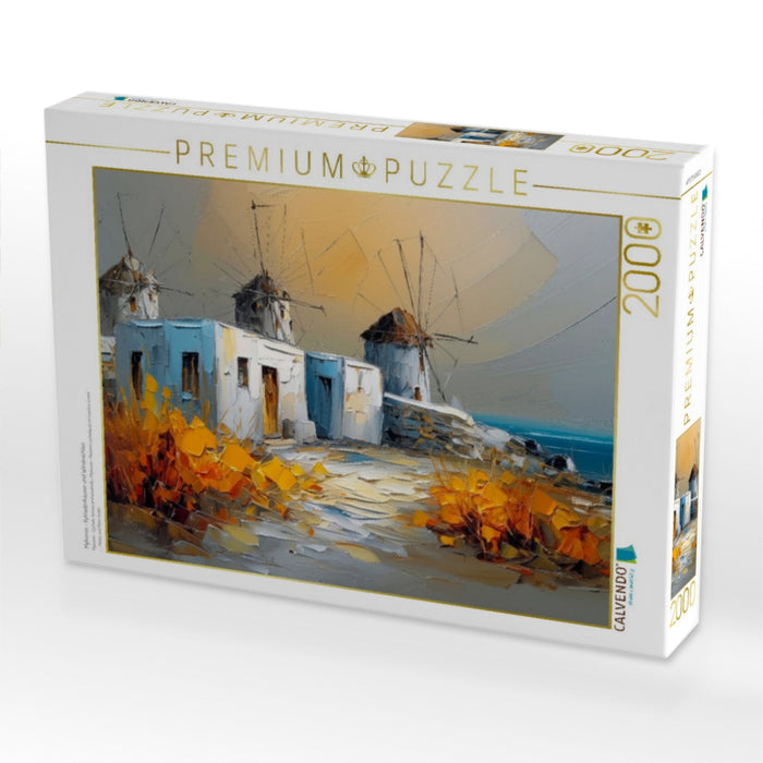 Mykonos - Kykladenhäuser und Windmühlen - CALVENDO Foto-Puzzle'