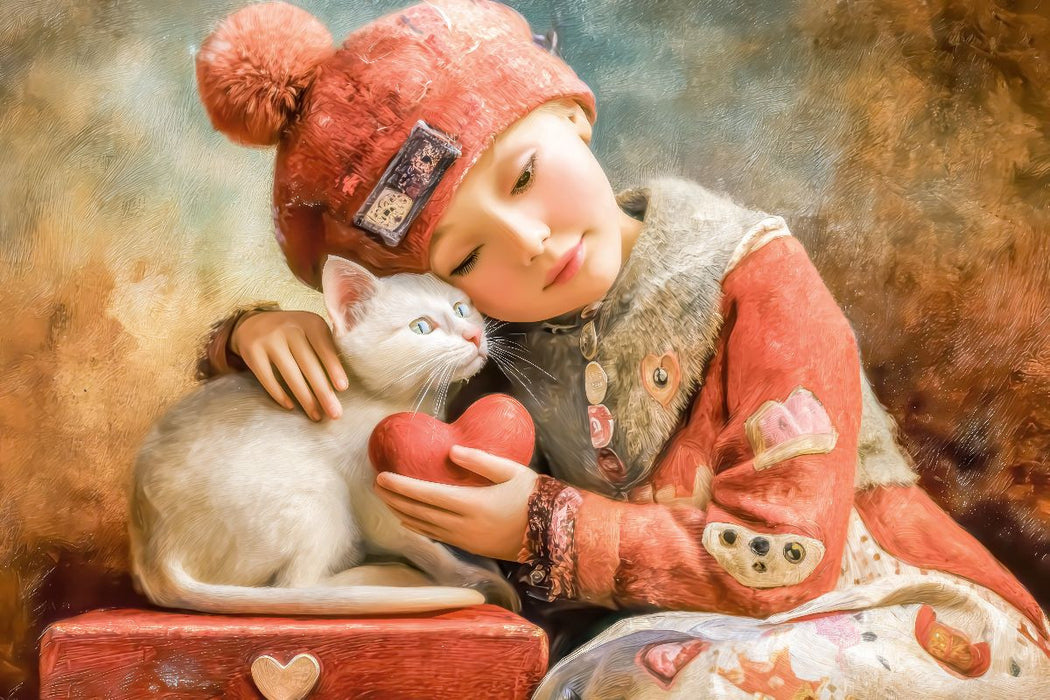 Premium Textil-Leinwand Herzpoesie