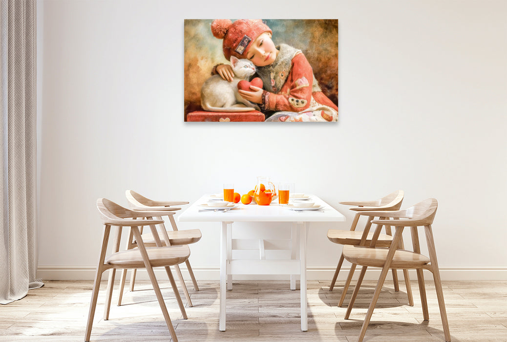 Premium Textil-Leinwand Herzpoesie