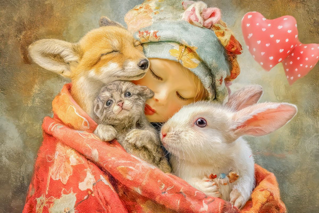 Premium Textil-Leinwand Herzpoesie